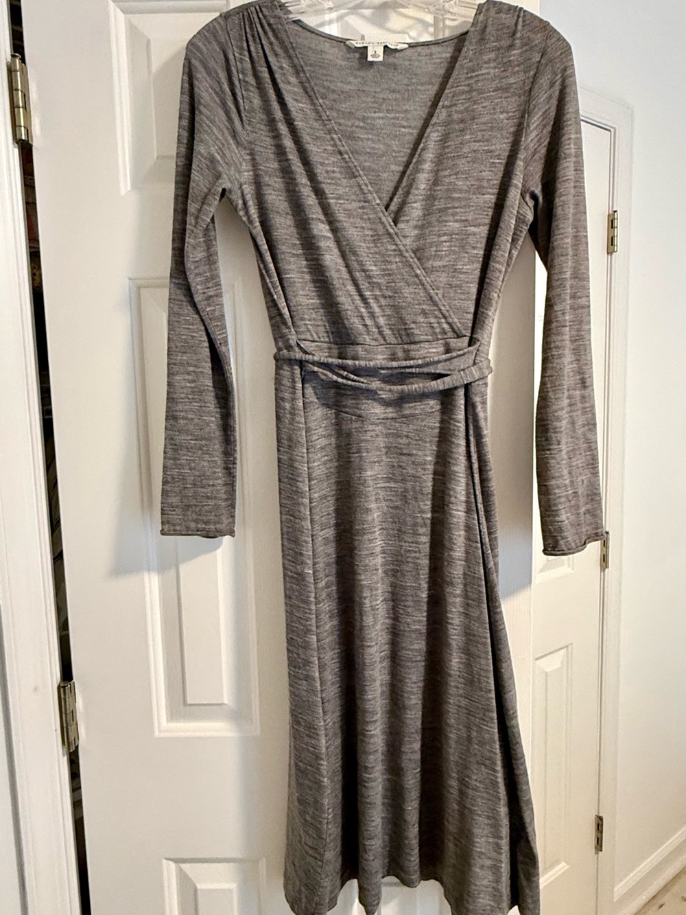 Banana Republic Gray Long-Sleeve faux wrap